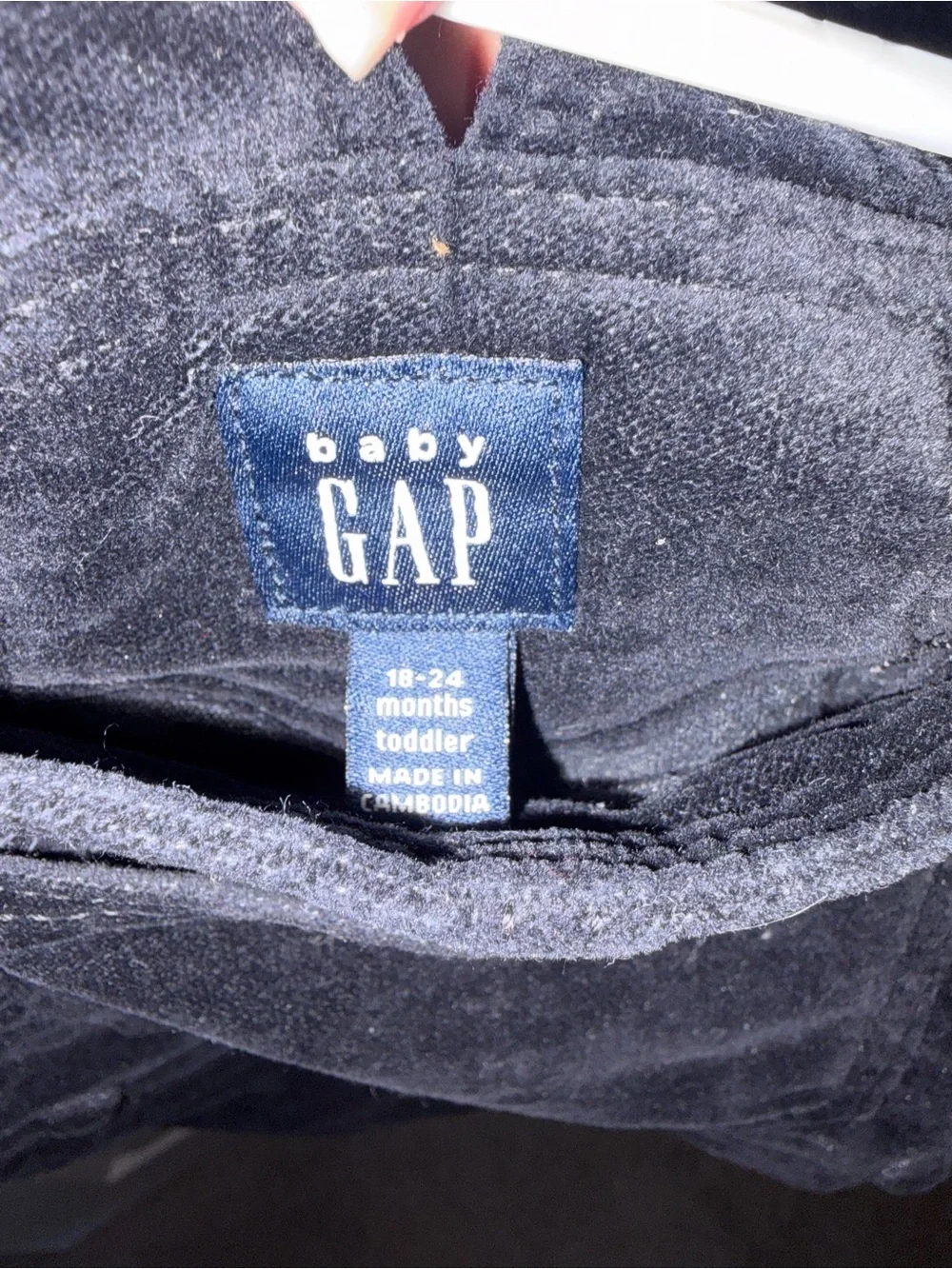 GAP Black Velvet Overall Dress with Ruffle Straps